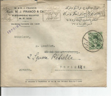 EGYPTE    FRANCO § Co ALEXANDRIE   1939 - Covers & Documents