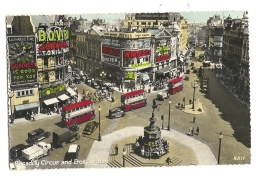 Cp, Bus-Autocar, Picadilly Circus Et Eros (Londres - Angleterre) - Autobus & Pullman