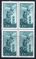 ITALIA Repubblica 1971 Posta Aerea Valori Complementari Quartina Lire 100 Campidoglio  MNH ** Filigrana Stelle Integro - Poste Aérienne