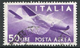 ITALIA Repubblica 1957 Posta Aerea Valori Complementari Lire 50 Democratica Annullato Usato Filigrana Stelle - Poste Aérienne