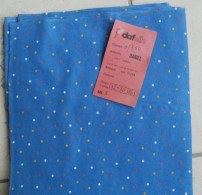 Coupon Tissu DAFELLE Longueur 3 Mètres - Bleu à Pois -  Vintage - Avec étiquette D´origine - Pizzi, Merletti E Tessuti