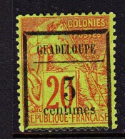 Guadeloupe Unused Scott #3 3c Surcharge On 20c French Colonies - Neufs