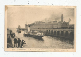 Cp , Bateaux , Le Steamer BALMORAL Quitte Le Port , 50 , CHERBOURG , La Nouvelle Gare Maritime , Voyagée 1939 - Ferries