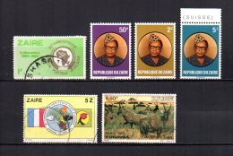 Zaire   1982   .-  Y&T  Nº   1072 - 1087 - 1089/1090 - 1096 - 1101 - Used Stamps