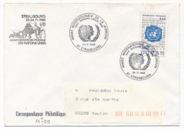 Enveloppe - Cachet Temporaire Illustré "Année Internationale De La Jeunesse 67 STRASBOURG" - 24-11-1985 - Matasellos Conmemorativos