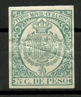KUBA Cuba 1895 Tax Stamp 5 C Timbre Movil * - Timbres Express