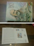 VATICANO PADRE PIO FRANCOBOLLI DA LIRE 800 E FOGLIETTO NUOVO CON TRE SPECIALI ANNULLI - Annate Complete