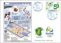 ALGERIA 2016 - Philatelic Cover Olympic Games Rio 2016 Basketball Olympische Spiele Olímpicos Olympics Baloncesto - Eté 2016: Rio De Janeiro