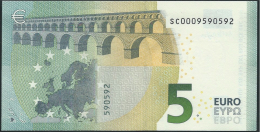 € 5 ITALY  SC000   S001 J4  DRAGHI  UNC - 5 Euro