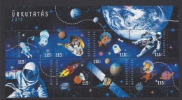 HUNGARY - 2015. SPECIMEN Minisheet -  Anniversaries And Events In Space Research - Prove E Ristampe