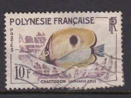 French Polynesia SG 25 1962 Fishes, 10F Teardrop Butterflyfish Used - Oblitérés