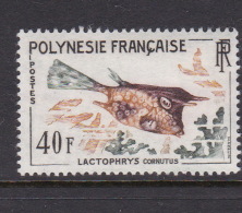 French Polynesia SG 27 1962 Fishes, 40F Long Horned Cowfish, MNH - Unused Stamps