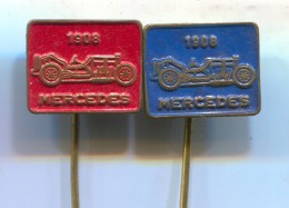 MERCEDES 1908 - Car Auto, Automotive, Vintage Pin  Badge, 2 Pieces - Mercedes