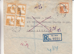 Palestine - Lettre Recommandée De 1945 - Oblitération Tel Aviv - Au Verso - Unknown - Non Réclamé Et Retour - Palestine