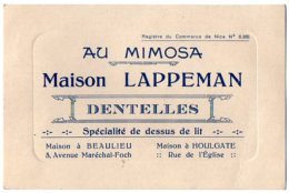 VP4887 - CDV - Carte De Visite - Au Mimosa - Maison LAPPEMAN Dentelles à BEAULIEU & HOULGATE - Visitekaartjes