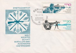 DDR LETTRE AVEC TIMBRE  THEME TIR - Shooting (Weapons)