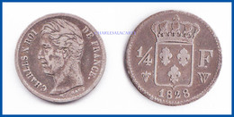 1828  FRANCE  ¼ FRANC CHARLES X  LILLE  ARGENT   TB25  VOIR LE SCAN SVP - 1/4 Francs