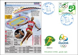 ALGERIA 2016 - Philatelic Cover Olympic Games Rio 2016 Athletics Relay Olympische Spiele Olímpicos Olympics - Eté 2016: Rio De Janeiro