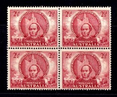 Australia 1946 Mitchell Explorations 21/2d Block Of 4 MNH-MH - See Notes - Mint Stamps