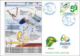 ALGERIA 2016 - Philatelic Cover Olympic Games Rio 2016 Athletics Pole Vault Saut à La Perche Olympische Olympics - Sommer 2016: Rio De Janeiro