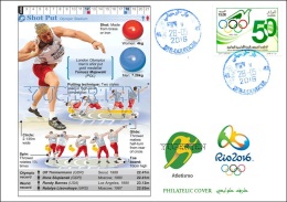 ALGERIA 2016 - Philatelic Cover Olympic Games Rio 2016 Shot Put Poids Olympische Spiele Olímpicos Olympics - Eté 2016: Rio De Janeiro