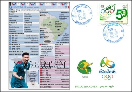 ALGERIA 2016 - Philatelic Cover Olympic Games Rio 2016 Olympische Spiele Olímpicos Olympics Football Soccer - Eté 2016: Rio De Janeiro