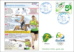 ALGERIA 2016 - Philatelic Cover Olympic Games Rio 2016 Pentathlon Olympische Olímpicos Olympics Fencing Shooting - Estate 2016: Rio De Janeiro