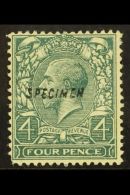 1913 4d Grey Green, SG 379, Bearing A Type 23 "SPECIMEN" Overprint, Mint With Short Corner Perf  For More Images,... - Unclassified