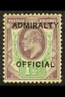 ADMIRALTY OFFICIAL 1903 1½d Dull Purple And Green, SG O103, Very Fine Lightly Hinged Mint. For More Images,... - Unclassified
