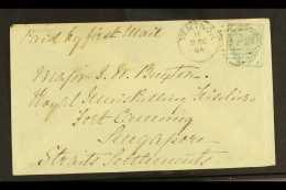 1884 5d RATE TO SINGAPORE Superb Cover To From The Isle Of Wight To Major Buxton, Royal Inniskilling Fusiliers,... - Otros & Sin Clasificación