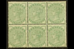 1880-81 ½d Pale Green, SG 165, BLOCK OF SIX (3 X 2) Never Hinged Mint. For More Images, Please Visit... - Other & Unclassified