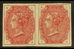 1879 1d Tender Essay By McCorquodale, Imperf In Claret, Ungummed Horizontal Pair. (2 Stamps) For More Images,... - Andere & Zonder Classificatie