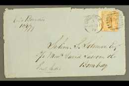 1876 8d Orange, SG 156, Wing Margin With Straight Edge At Left, Tied To 1879 (10 Jan) Cover To Bombay, "SEA POST... - Altri & Non Classificati