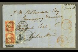 1870 (16 SEP) COVER TO CALCUTTA Bearing 1867-80 2s Dull Blue Plate 1, SG 118, Plus 1d Plate 139 Pair, These Tied... - Otros & Sin Clasificación