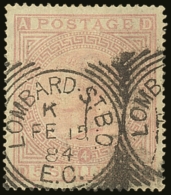 1867 5s Rose Plate 4, Wmk Anchor, SG 134, Fine Used With Full Perfs All Round, Neat Cancels. Horizontal Crease... - Sonstige & Ohne Zuordnung