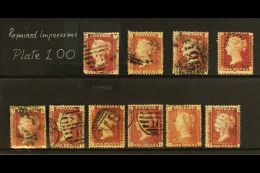 1858-79 PENNY RED REPAIRED  IMPRESSIONS. A Seldom Seen Specialised Group Of Plate 100 - 1d Reds SG 43/44 (GB... - Altri & Non Classificati