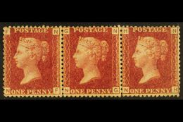 1858-79 1d Rose-red, SG 43, Plate 220, Fine Mint STRIP OF THREE (2 Stamps Never Hinged). For More Images, Please... - Sonstige & Ohne Zuordnung
