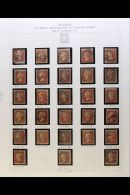 1855 - 1862 1D REDS WATERMARK LARGE CROWN PLATED COLLECTION. A Collection Of Used 1d Red 'stars' Perforated &... - Other & Unclassified