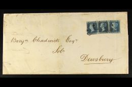 1841 2d Blue Plate IV, Three Examples Lettered LF, LG And HD (file Crease Through This One), All With Four Close... - Otros & Sin Clasificación