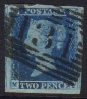 1841 2d Blue 'MF' Plate 4, SG 14, Fine Used With 4 ENORMOUS Margins & '131' Scottish Numeral (Edinburgh) Pmk.... - Other & Unclassified