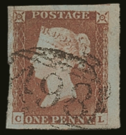 1841 1d Red- Brown 'CL', SG 8, SUPERB Used With 4 Large To Huge Margins & Lightly- Struck Numeral Pmk. A... - Otros & Sin Clasificación
