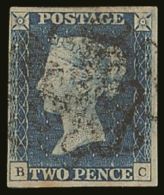 1840 2d Blue 'BC', SG 5, Fine Used With 4 Close To Good Margins & Black MC Pmks. For More Images, Please Visit... - Other & Unclassified