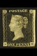1840 1d Black 'PB' Plate 7, SG 2, Mint With Part Original Gum, Just Into At Top. Lovely Crisp Engraving, Fresh And... - Unclassified