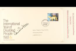 DENIS THATCHER AUTOGRAPH On A 1981 14p Guide Dog Stamp First Day Cover, Addressed To 10 Downing Street. In Fine,... - Otros & Sin Clasificación