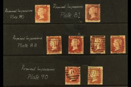 1858-79 REPAIRED  IMPRESSIONS. 1d Reds (SG 43/44) Used Collection Of REPAIRED STATES (SG Spec G1j), Includes... - Other & Unclassified