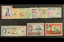 1957-60 Complete Definitive Set To £1 Pelican, SG 237/250 And 253, Never Hinged Mint. (15 Stamps) For More... - Turks- En Caicoseilanden