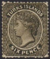 1881 6d Olive-black, Watermark Crown CC Sideways, SG 51, Fine Fresh Mint. For More Images, Please Visit... - Turks E Caicos