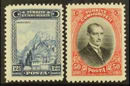 1929 (first "U" Of "CUMHURIYETI" Without Umlaut) 12½k And 50k, Mi 889/90, Fine Mint, Very Lightly Hinged.... - Other & Unclassified