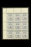 REVENUES NATIONAL INSURANCE 1990 $7.35 Class VIII Error In Dark Blue, Barefoot 14, Never Hinged Mint BLOCK OF 9.... - Trindad & Tobago (...-1961)