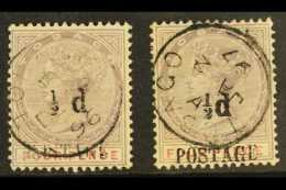 1896 ½d On 4d Lilac And Carmine, Both Settings, SG 33 + 33a, Very Fine Used. (2 Stamps) For More Images,... - Trinidad Y Tobago